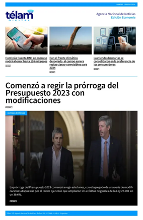 Cover of Telam - Negocios