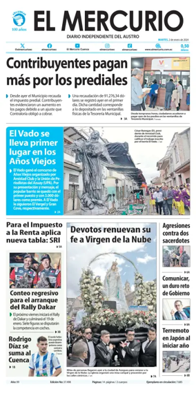 Cover of El Mercurio Ecuador