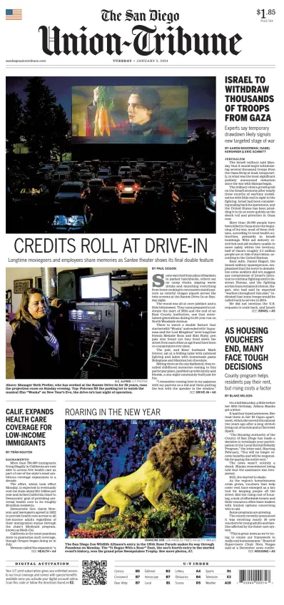 Cover of San Diego Union-Tribune