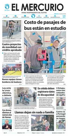 Cover of El Mercurio Ecuador