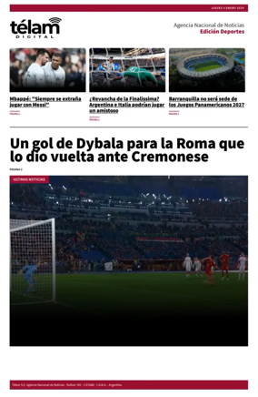 Cover of Télam - Deportes