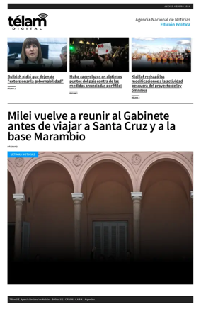 Cover of Telam - Politica