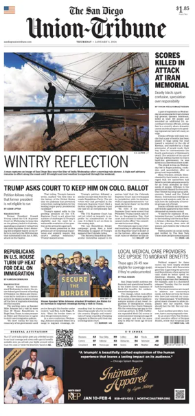 Cover of San Diego Union-Tribune