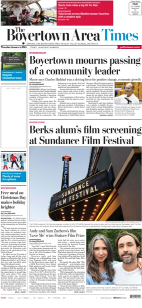 Cover of The Boyertown Area Times