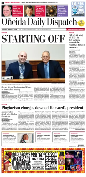 Cover of The Oneida Daily Dispatch (Oneida, NY)