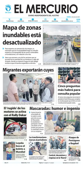 Cover of El Mercurio Ecuador