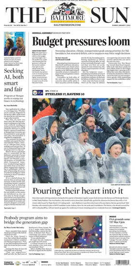 Cover of Baltimore Sun Sunday