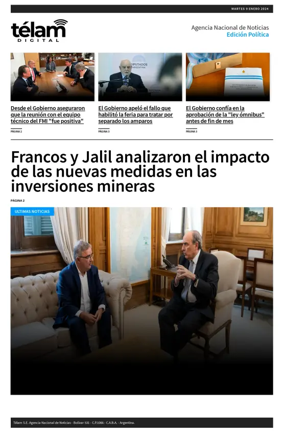 Cover of Telam - Politica