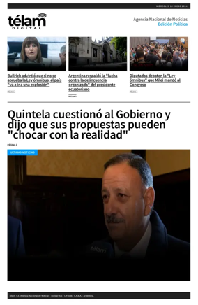 Cover of Telam - Politica