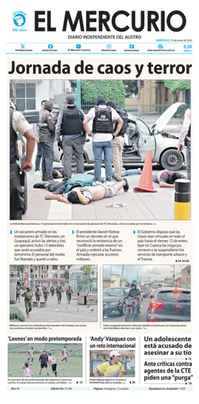 Cover of El Mercurio Ecuador