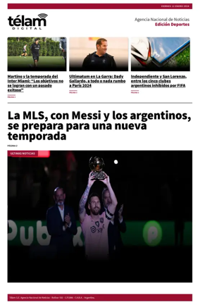 Cover of Télam - Deportes