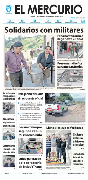 Cover of El Mercurio Ecuador