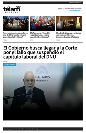 Cover of Telam - Politica