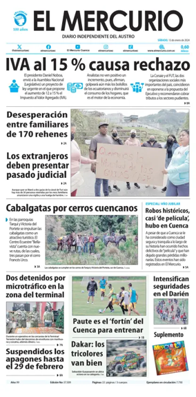 Cover of El Mercurio Ecuador