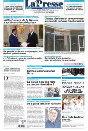 Cover of La Presse (Tunisia)
