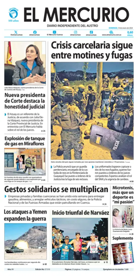 Cover of El Mercurio Ecuador