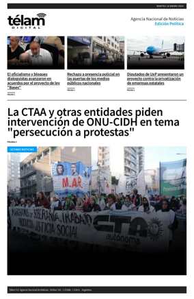 Cover of Telam - Politica