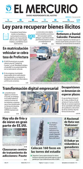 Cover of El Mercurio Ecuador