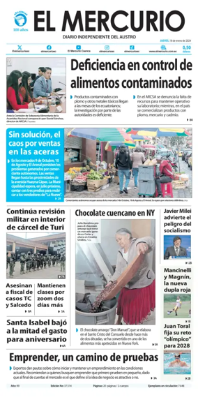 Cover of El Mercurio Ecuador