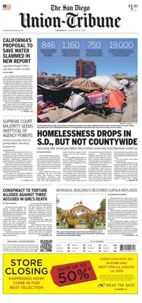 Cover of San Diego Union-Tribune