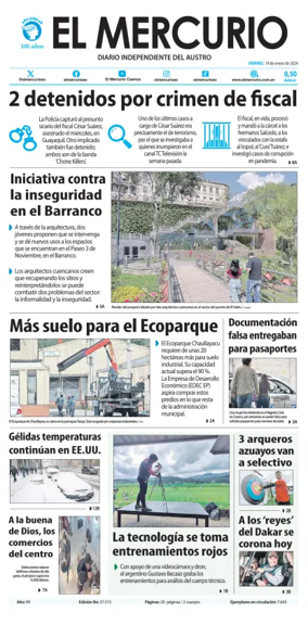 Cover of El Mercurio Ecuador