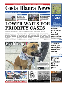 Cover of Costa Blanca News (North Edition)  