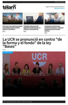 Cover of Telam - Politica