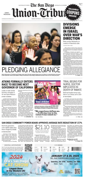 Cover of San Diego Union-Tribune