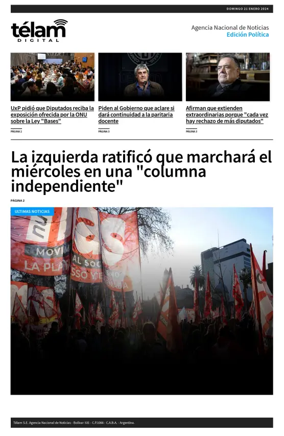 Cover of Telam - Politica