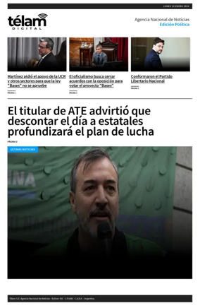 Cover of Telam - Politica