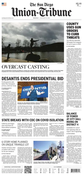 Cover of San Diego Union-Tribune