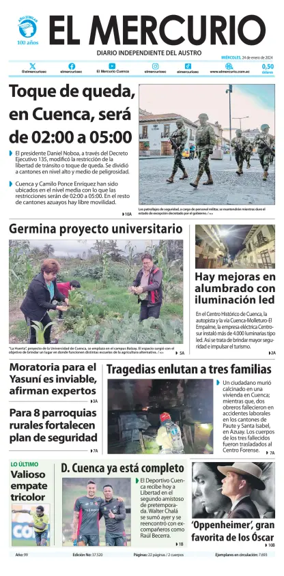Cover of El Mercurio Ecuador