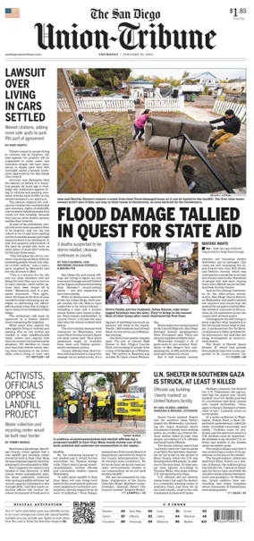Cover of San Diego Union-Tribune
