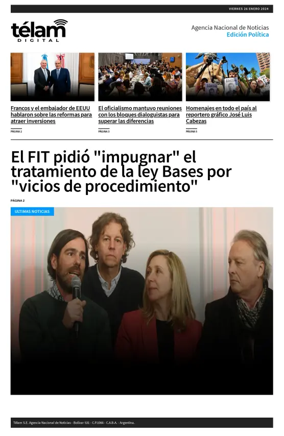 Cover of Telam - Politica