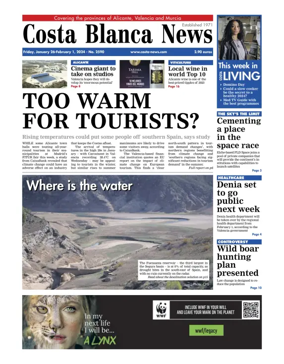 Cover of Costa Blanca News (North Edition)  