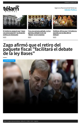 Cover of Telam - Politica