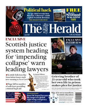Cover of Sunday Herald