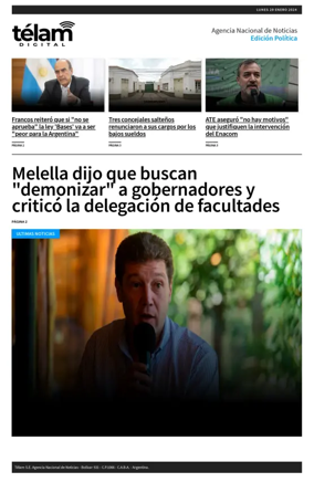 Cover of Telam - Politica