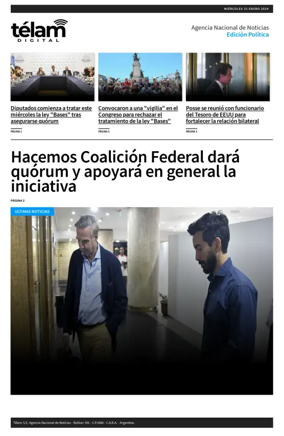 Cover of Telam - Politica