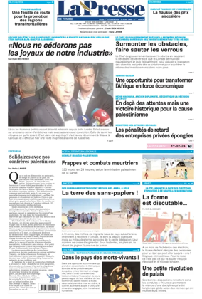 Cover of La Presse (Tunisia)