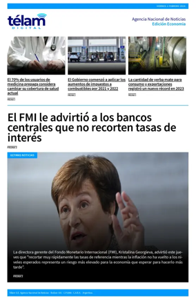 Cover of Telam - Negocios