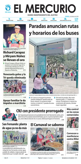 Cover of El Mercurio Ecuador
