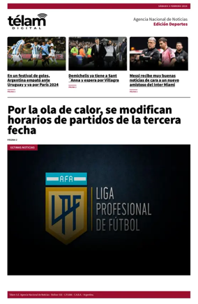 Cover of Télam - Deportes
