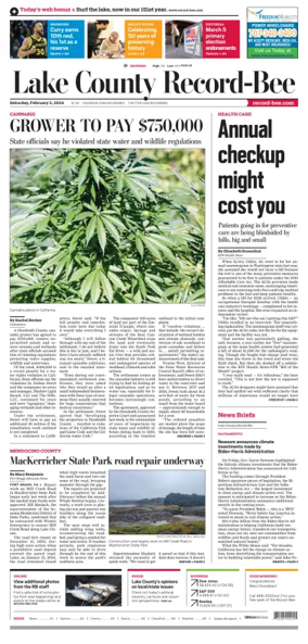 Cover of Lake County Record-Bee