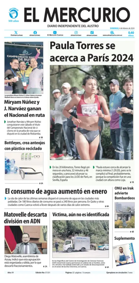 Cover of El Mercurio Ecuador