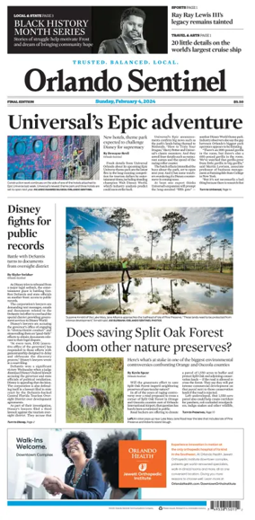 Cover of Orlando Sentinel (Sunday)