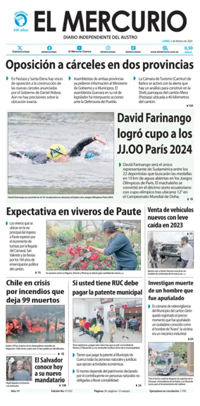 Cover of El Mercurio Ecuador