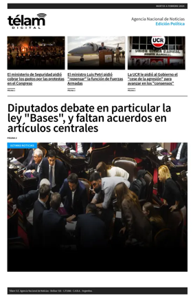 Cover of Telam - Politica