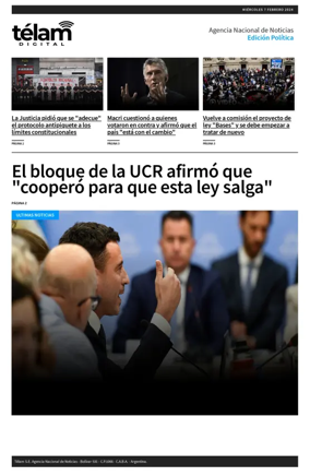 Cover of Telam - Politica