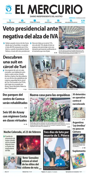 Cover of El Mercurio Ecuador